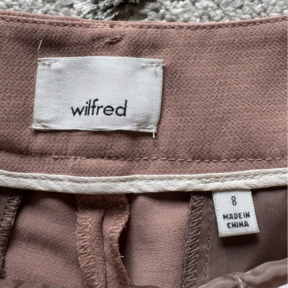 Aritzia Wilfred trouser pants tan high rise straight leg 8 - Picture 2 of 11